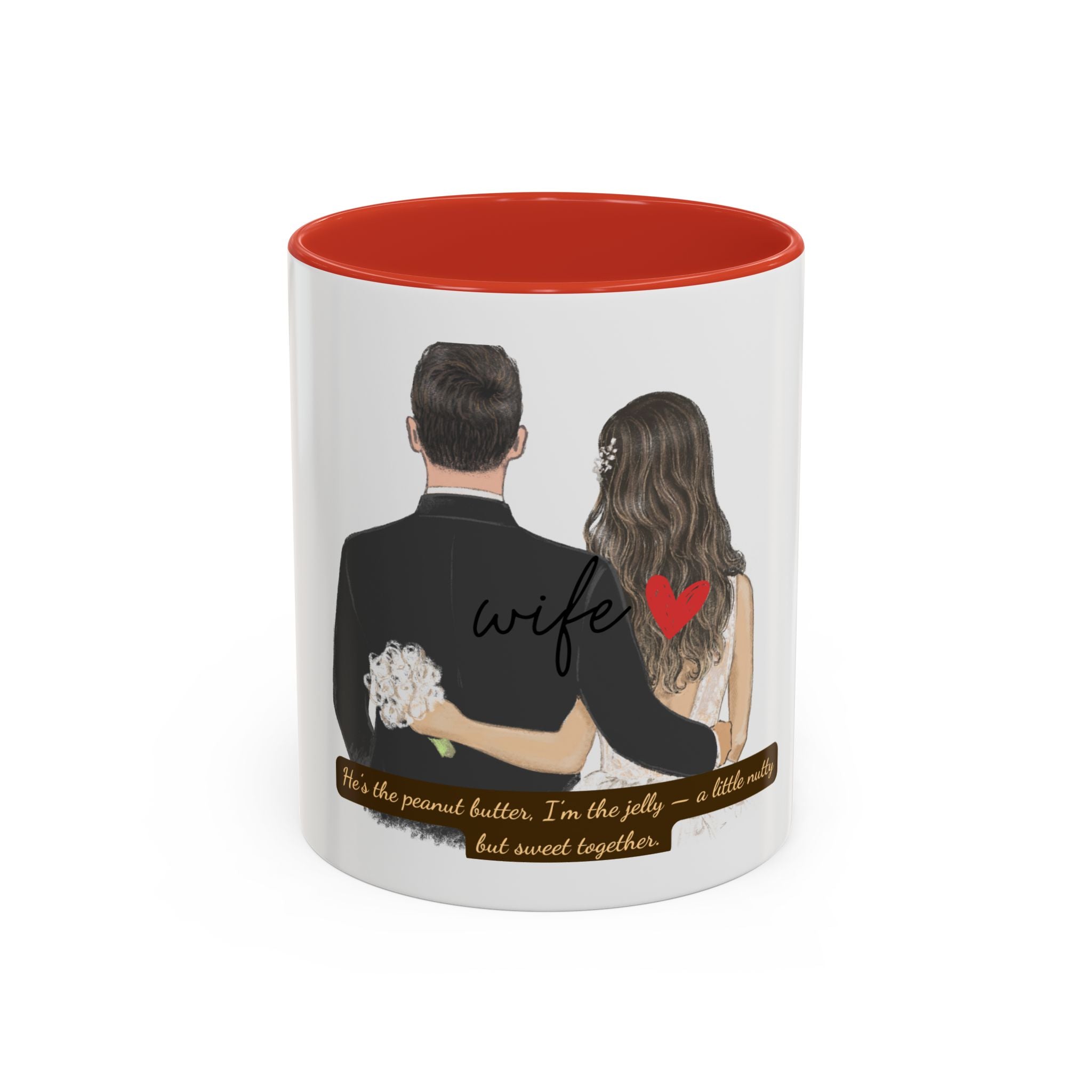 Romantic Accent Coffee Mug, Wedding Gift, Couple's Gift, Anniversary Present, Personalized Mug, Sweetheart Mug
