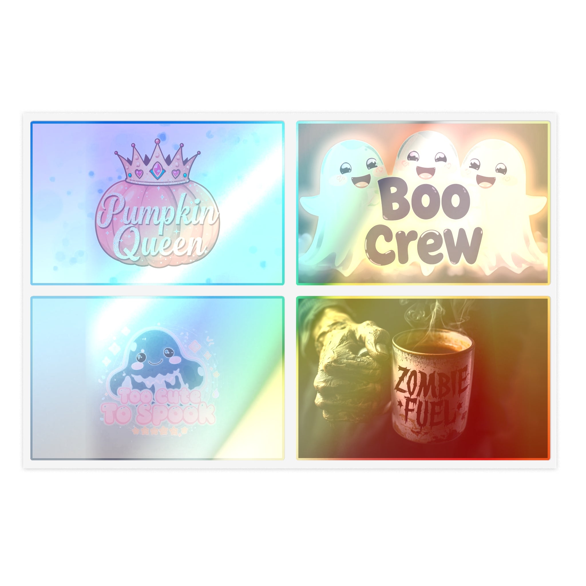 Halloween Sticker Sheets, Cute Ghost Stickers, Boo Crew Decor, Pumpkin Queen Art, Ghoul Fuel Party Decor, Witch's Brew Fun