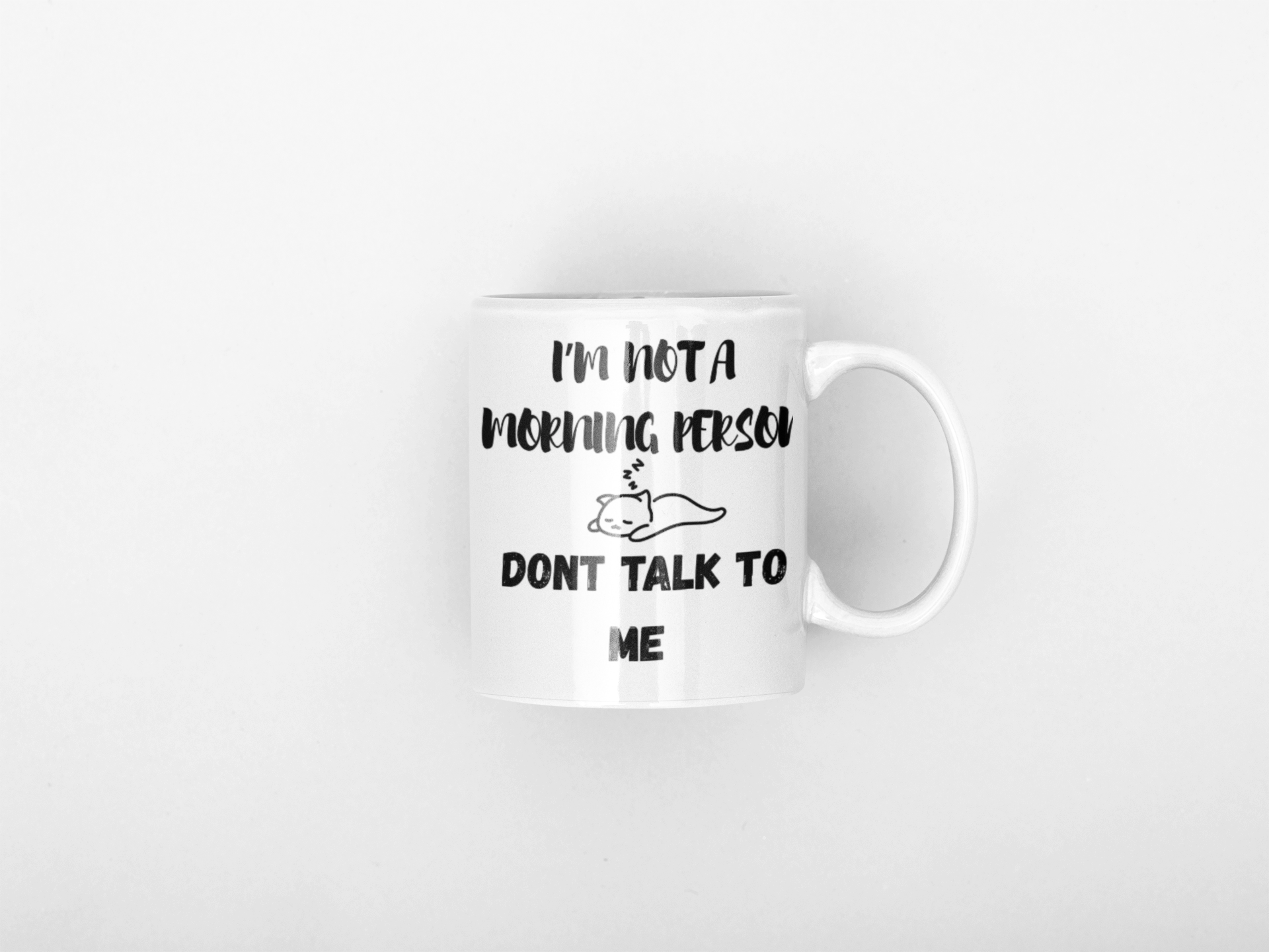 Funny Cat Mug, I'm Not a Morning Person, Don’t Talk to Me, Gift for Cat Lovers, Coffee Lover's Mug, Cozy Home Office Decor, Birthday Gift
