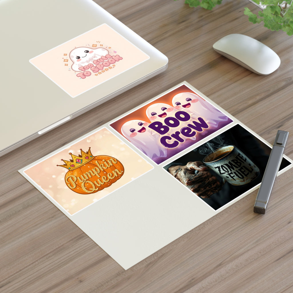 Halloween Sticker Sheets, Cute Ghost Stickers, Boo Crew Decor, Pumpkin Queen Art, Ghoul Fuel Party Decor, Witch's Brew Fun