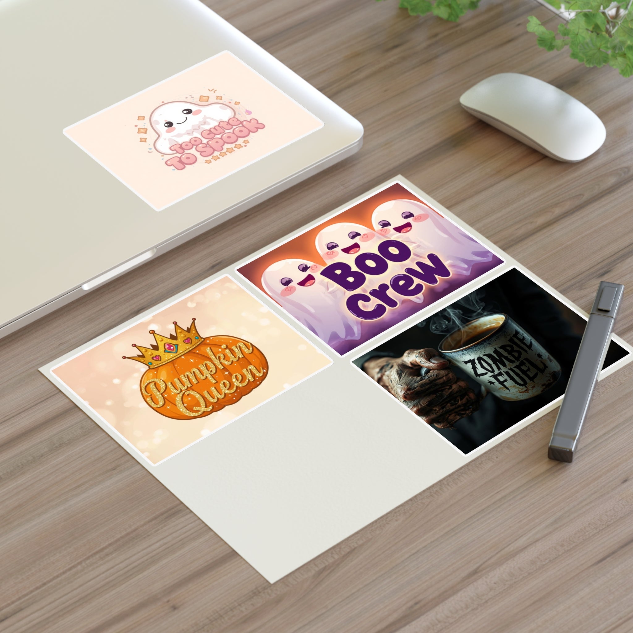 Halloween Sticker Sheets, Cute Ghost Stickers, Boo Crew Decor, Pumpkin Queen Art, Ghoul Fuel Party Decor, Witch's Brew Fun
