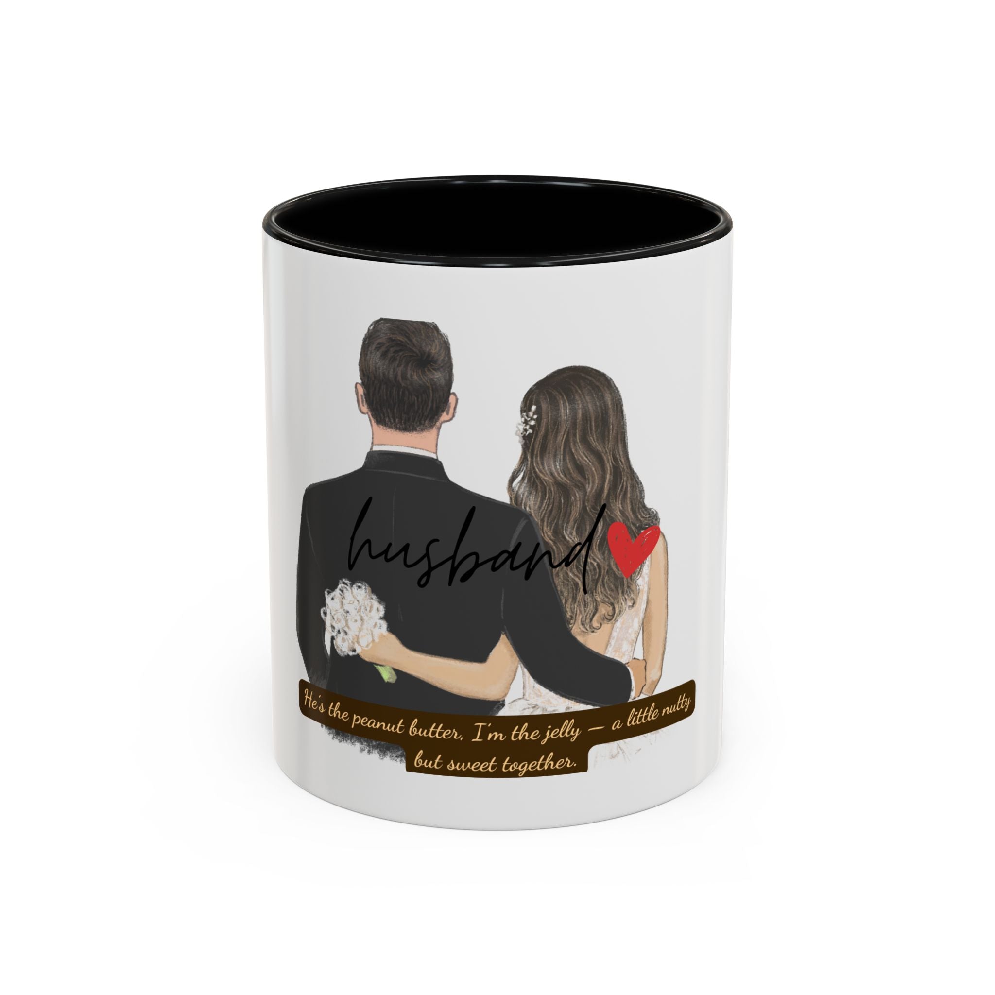 Romantic Accent Coffee Mug for Couples, Personalized Wedding Gift, Sweetheart Gift, Engagement Present, Husband Mug
