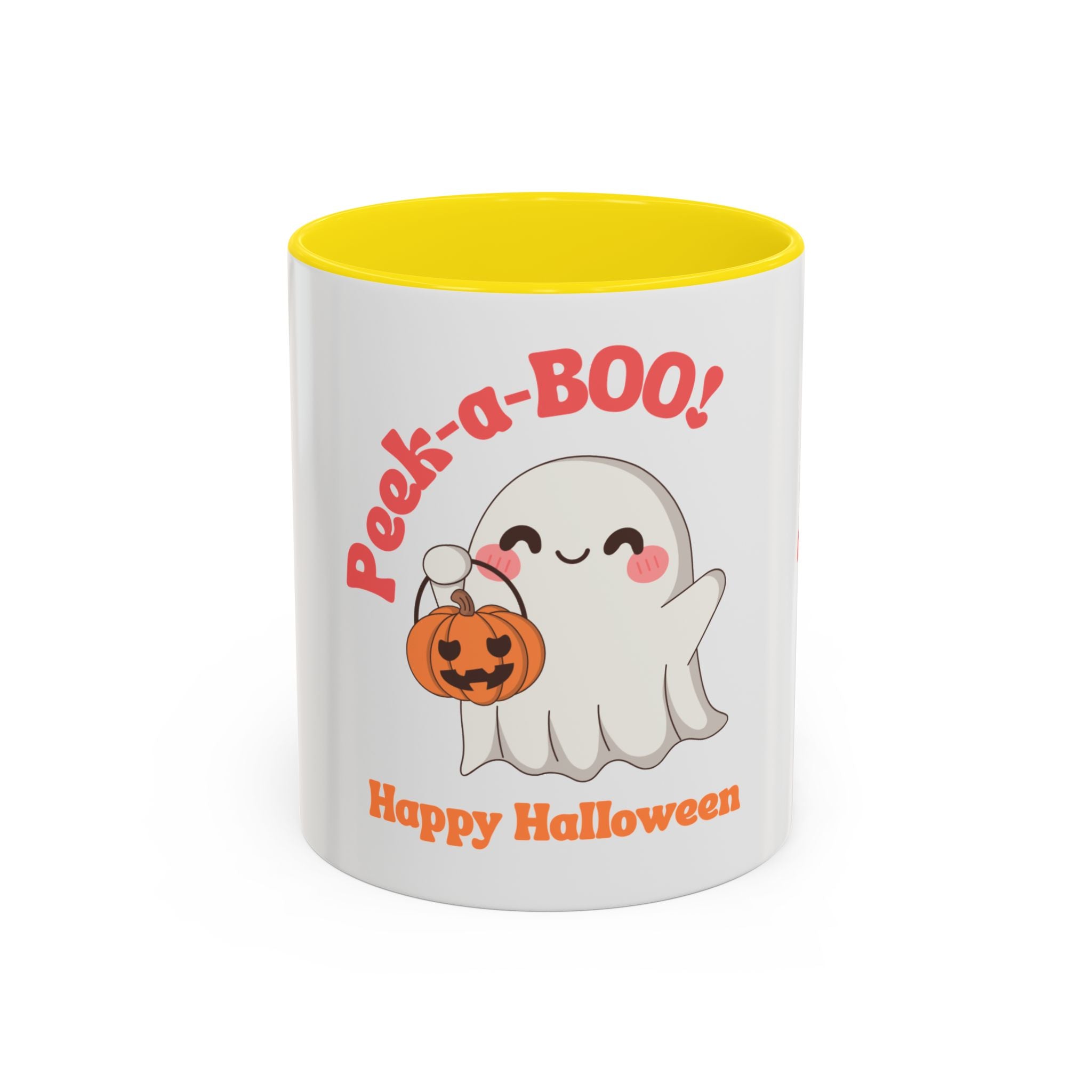 Halloween Ghost Coffee Mug - Peek-a-Boo Design, Spooky Drinkware, October Gift, Cute Mug for Coffee Lovers, Fall Decor