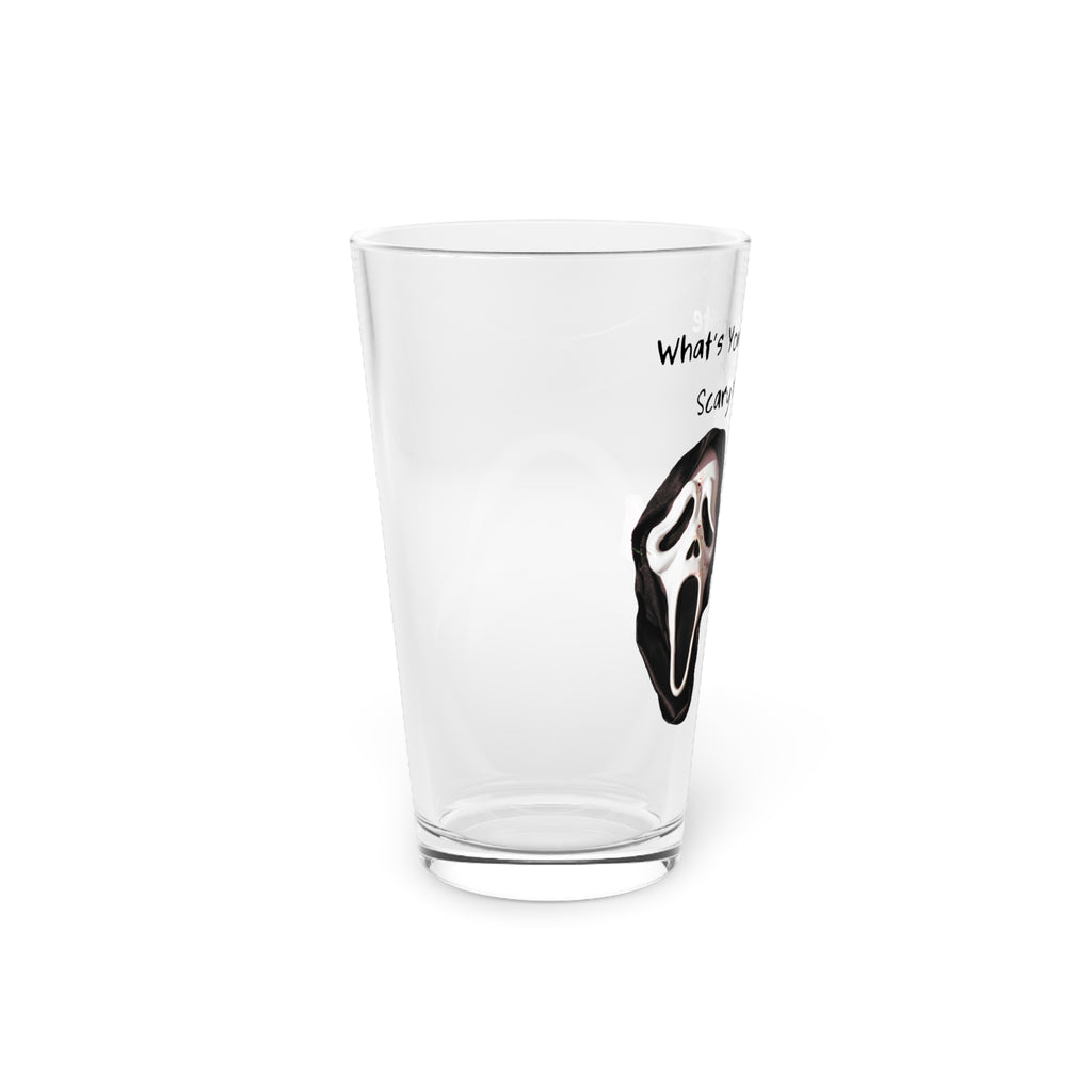 Scream Halloween-Themed Pint Glass, Scary Movie Lover's Gift, Ghost Face Scream Glass, Unique Barware, Fun Party Drinkware