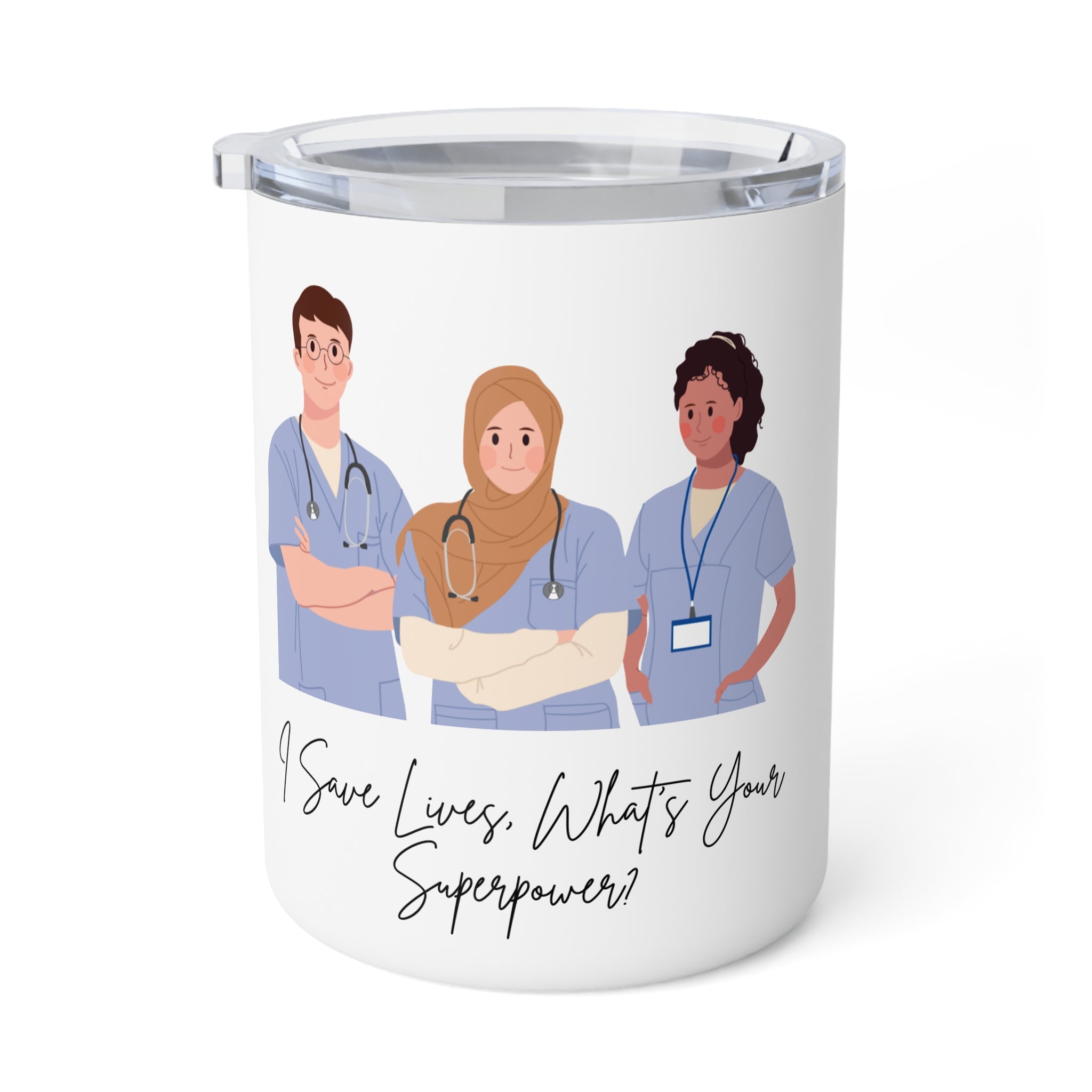 Insulated Coffee Mug - I Save Lives, What's Your Superpower? Gift for Healthcare Workers, Nurse Mug, Medical Professional Cup, [...]