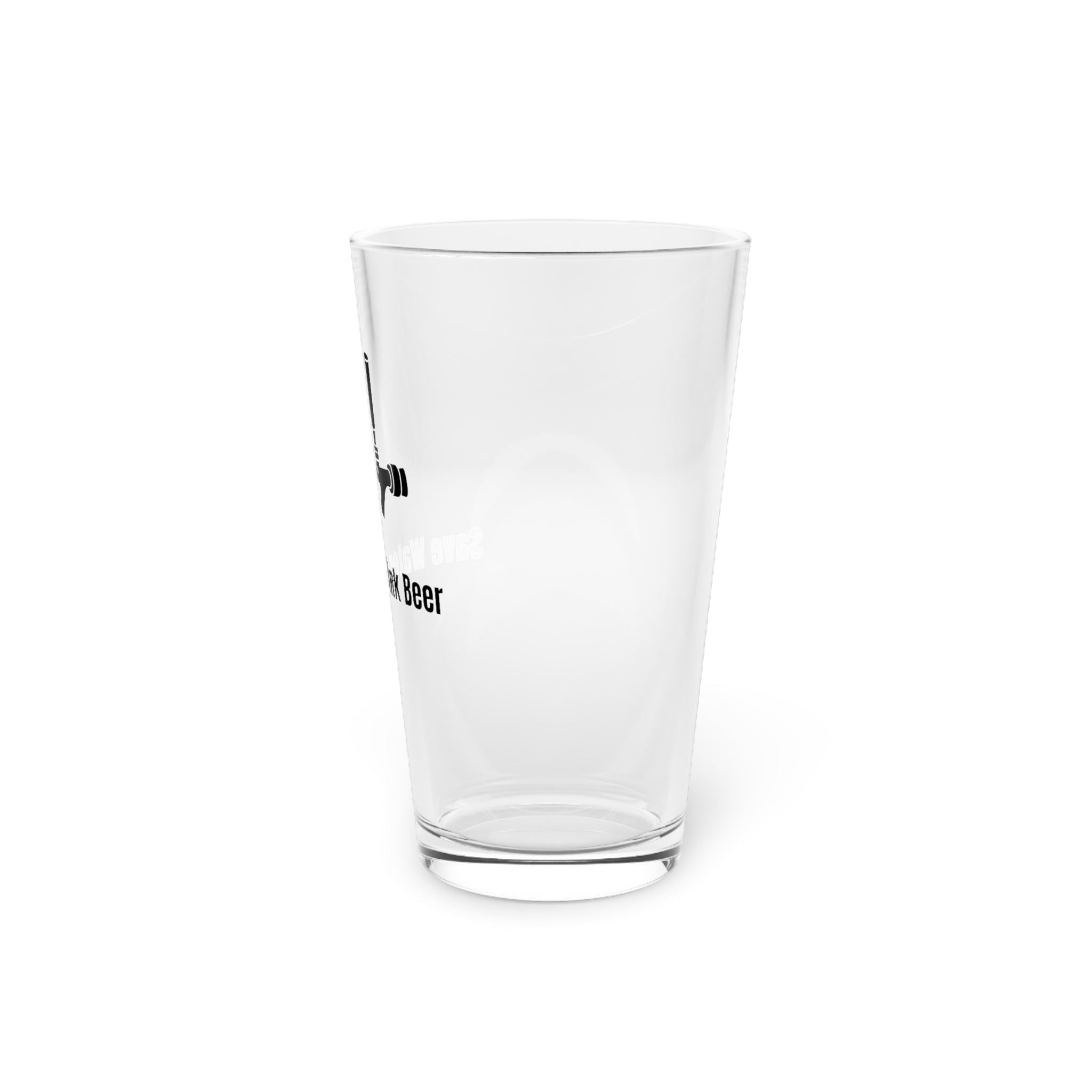 Funny Pint Glass, 16oz - Save Water, Drink Beer, Gift for Beer Lovers, Home Bar, Party, Kitchen Decor, Unique Gift Idea