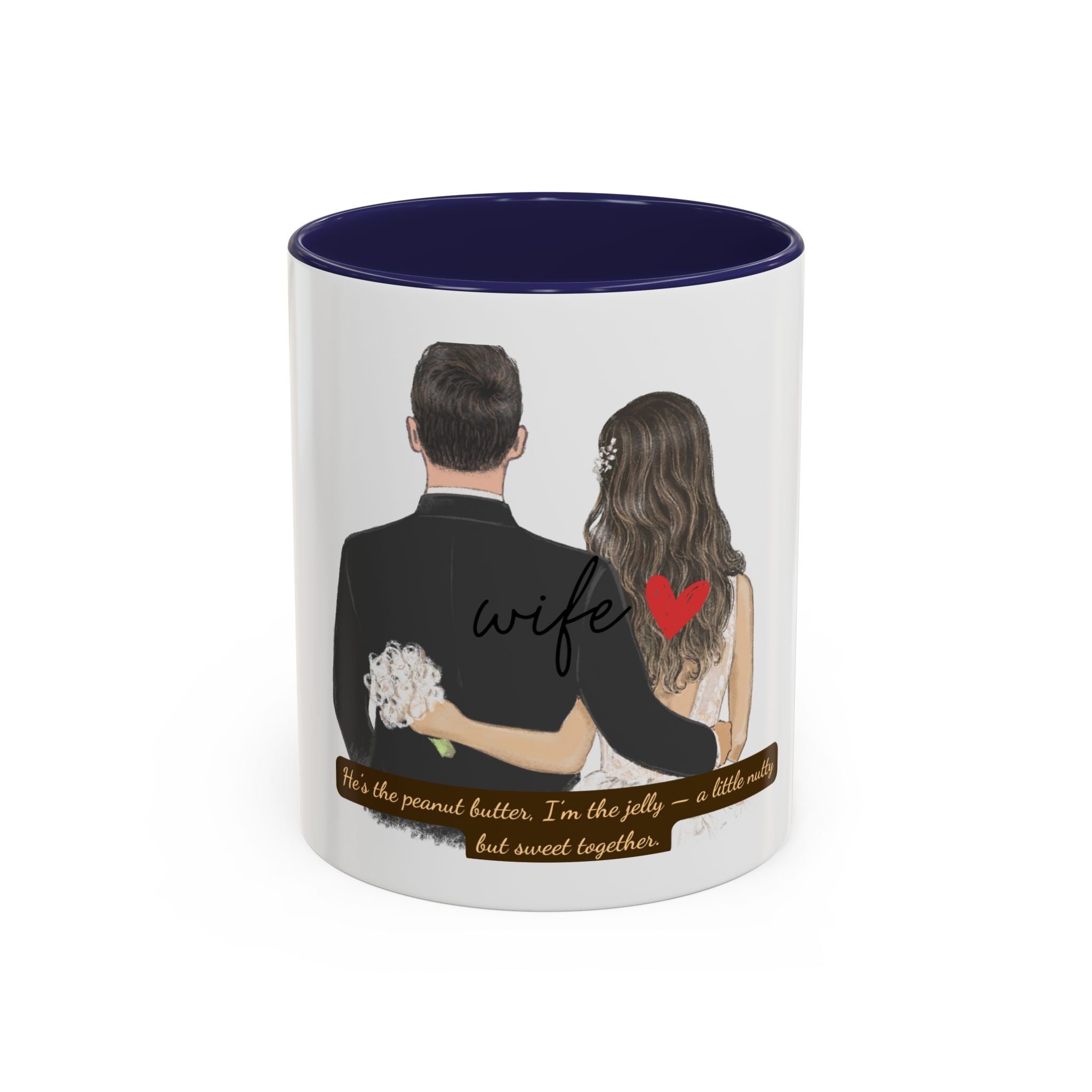 Romantic Accent Coffee Mug, Wedding Gift, Couple's Gift, Anniversary Present, Personalized Mug, Sweetheart Mug
