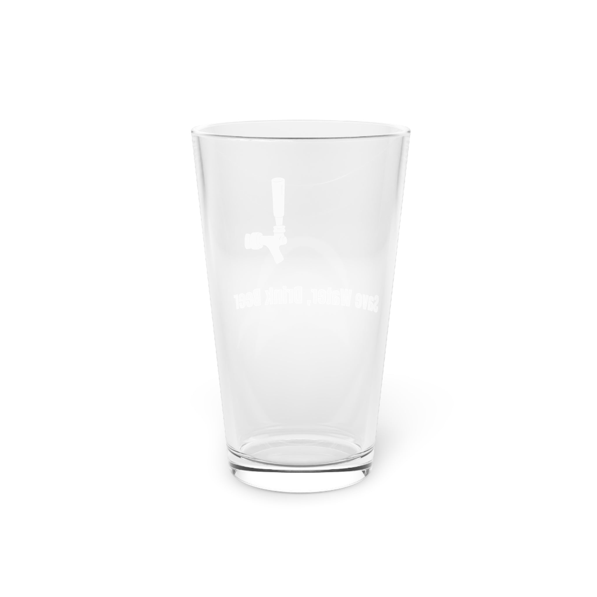 Funny Pint Glass, 16oz - Save Water, Drink Beer, Gift for Beer Lovers, Home Bar, Party, Kitchen Decor, Unique Gift Idea