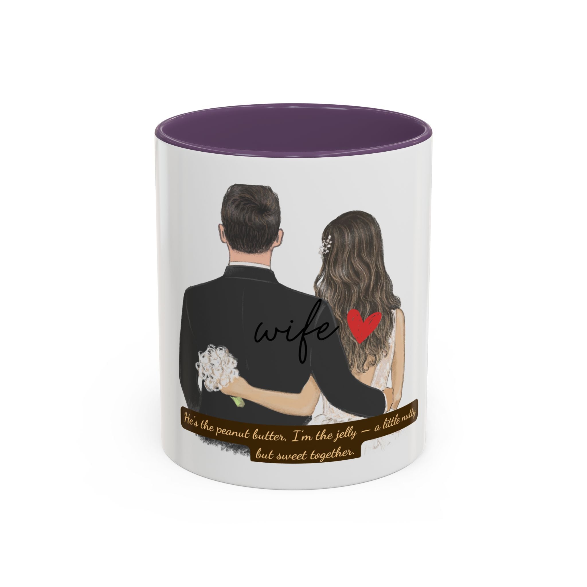Romantic Accent Coffee Mug, Wedding Gift, Couple's Gift, Anniversary Present, Personalized Mug, Sweetheart Mug