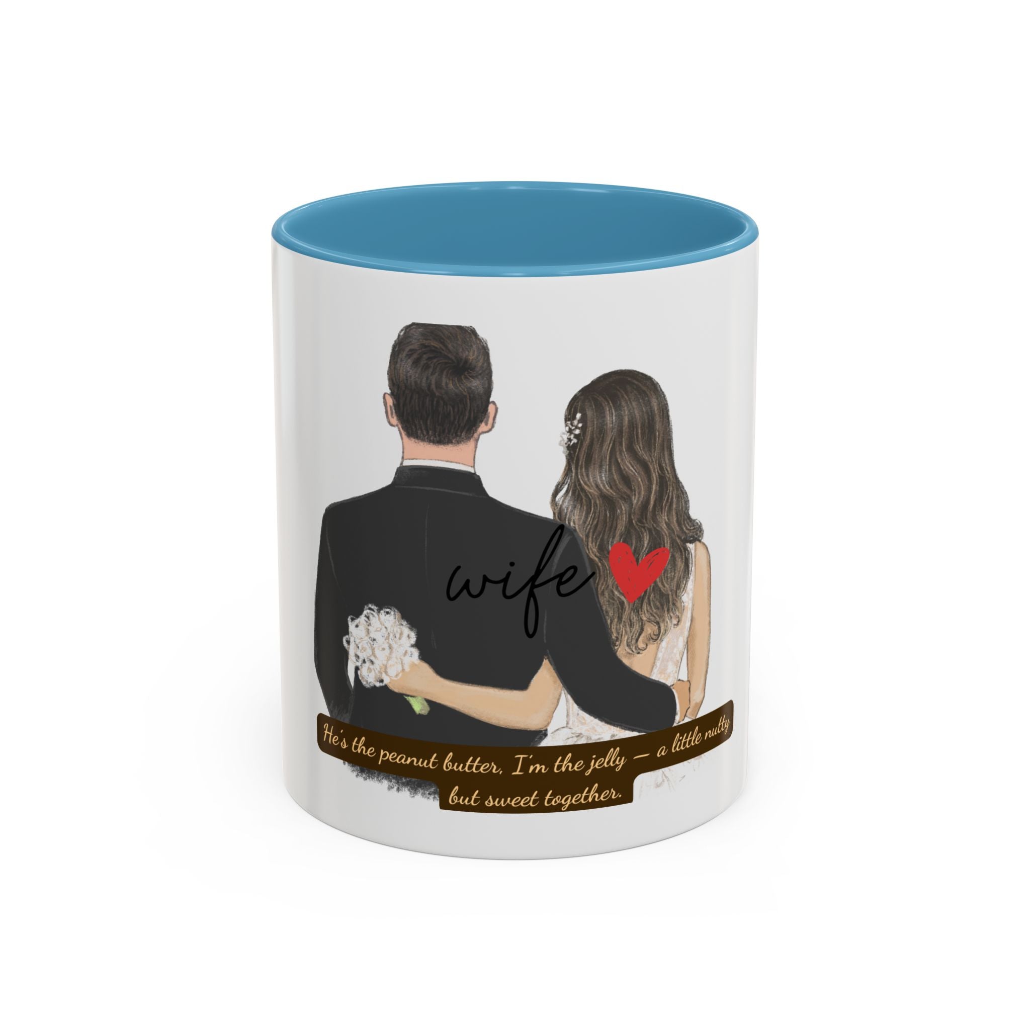 Romantic Accent Coffee Mug, Wedding Gift, Couple's Gift, Anniversary Present, Personalized Mug, Sweetheart Mug