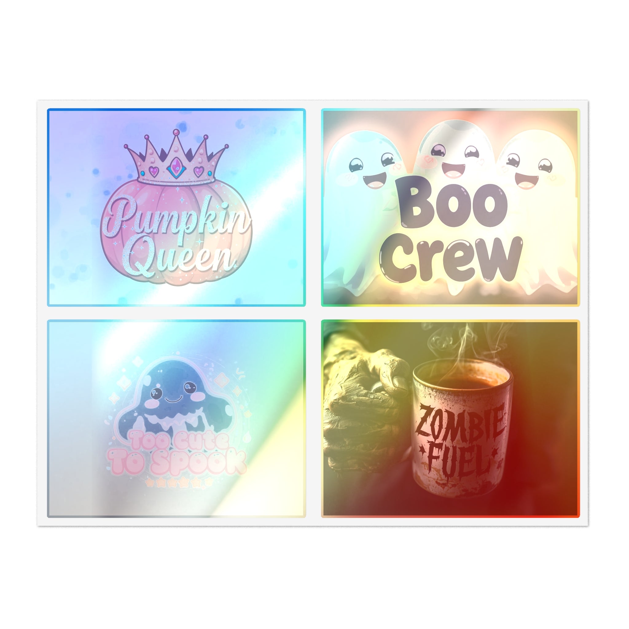 Halloween Sticker Sheets, Cute Ghost Stickers, Boo Crew Decor, Pumpkin Queen Art, Ghoul Fuel Party Decor, Witch's Brew Fun