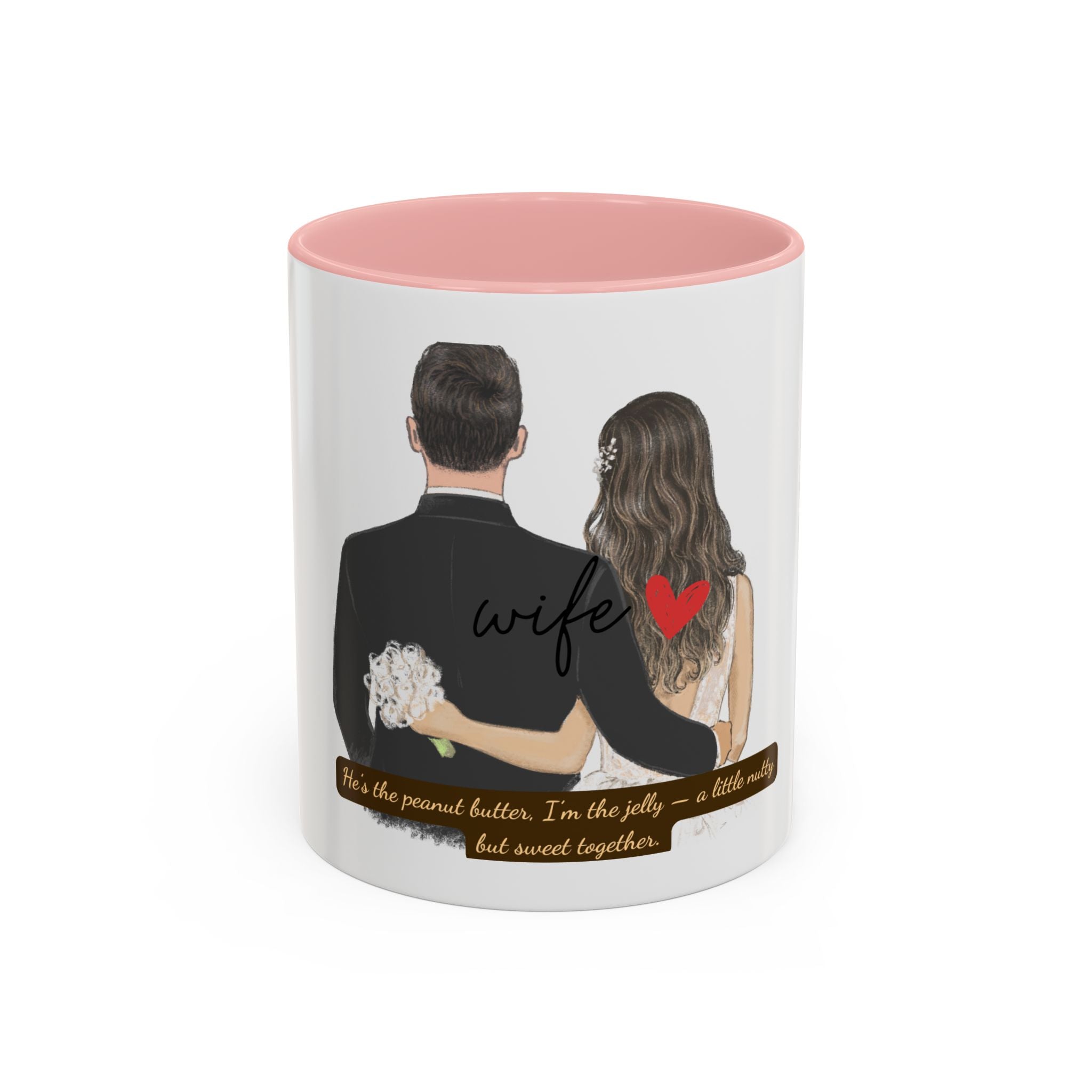 Romantic Accent Coffee Mug, Wedding Gift, Couple's Gift, Anniversary Present, Personalized Mug, Sweetheart Mug