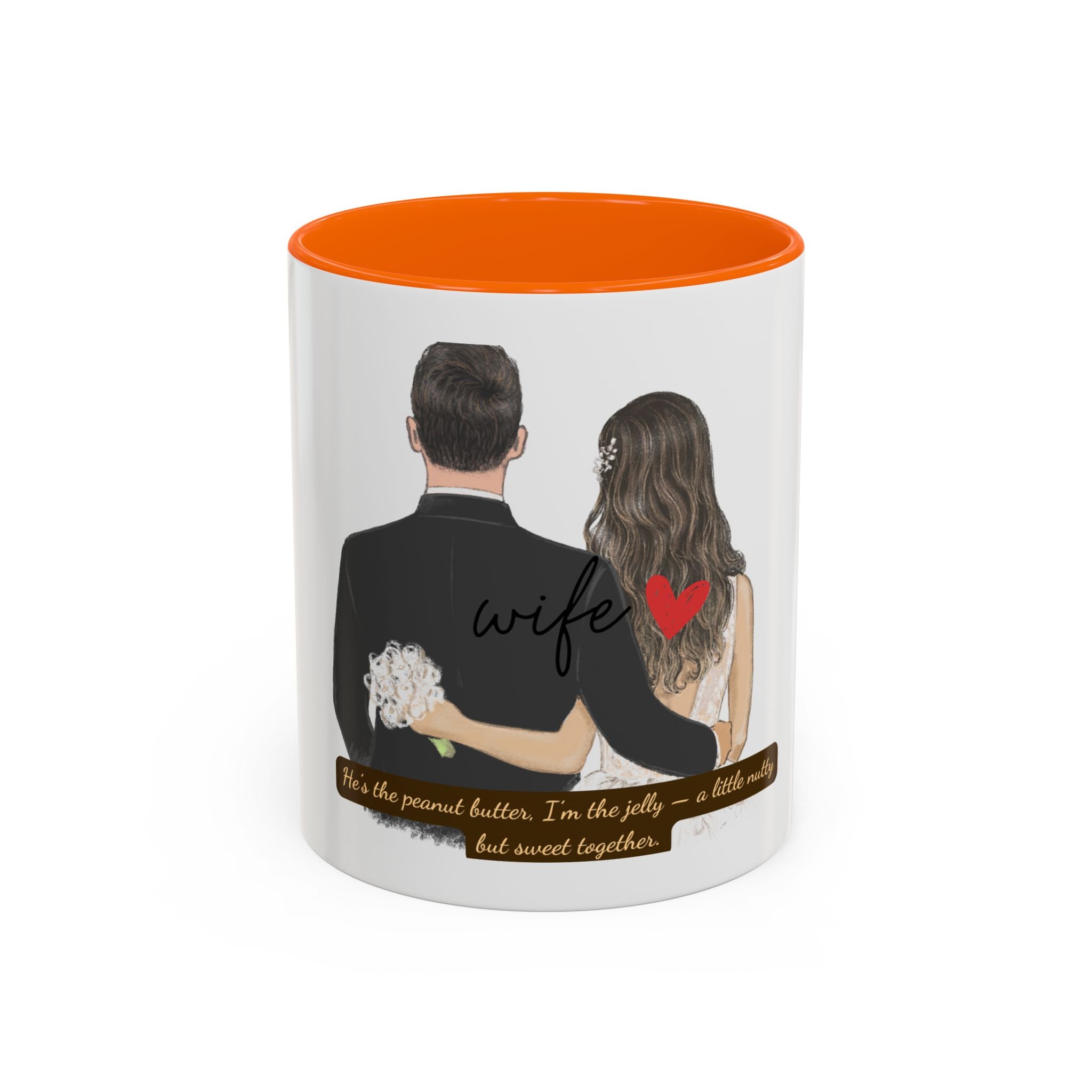 Romantic Accent Coffee Mug, Wedding Gift, Couple's Gift, Anniversary Present, Personalized Mug, Sweetheart Mug