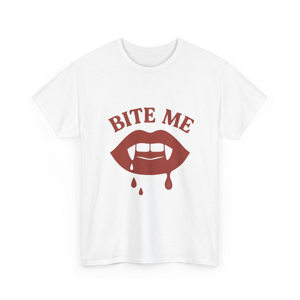 Bite Me  Cotton Tee -  Halloween, Casual Wear, Gift for Friends, Tee for Parties, Vampire Theme