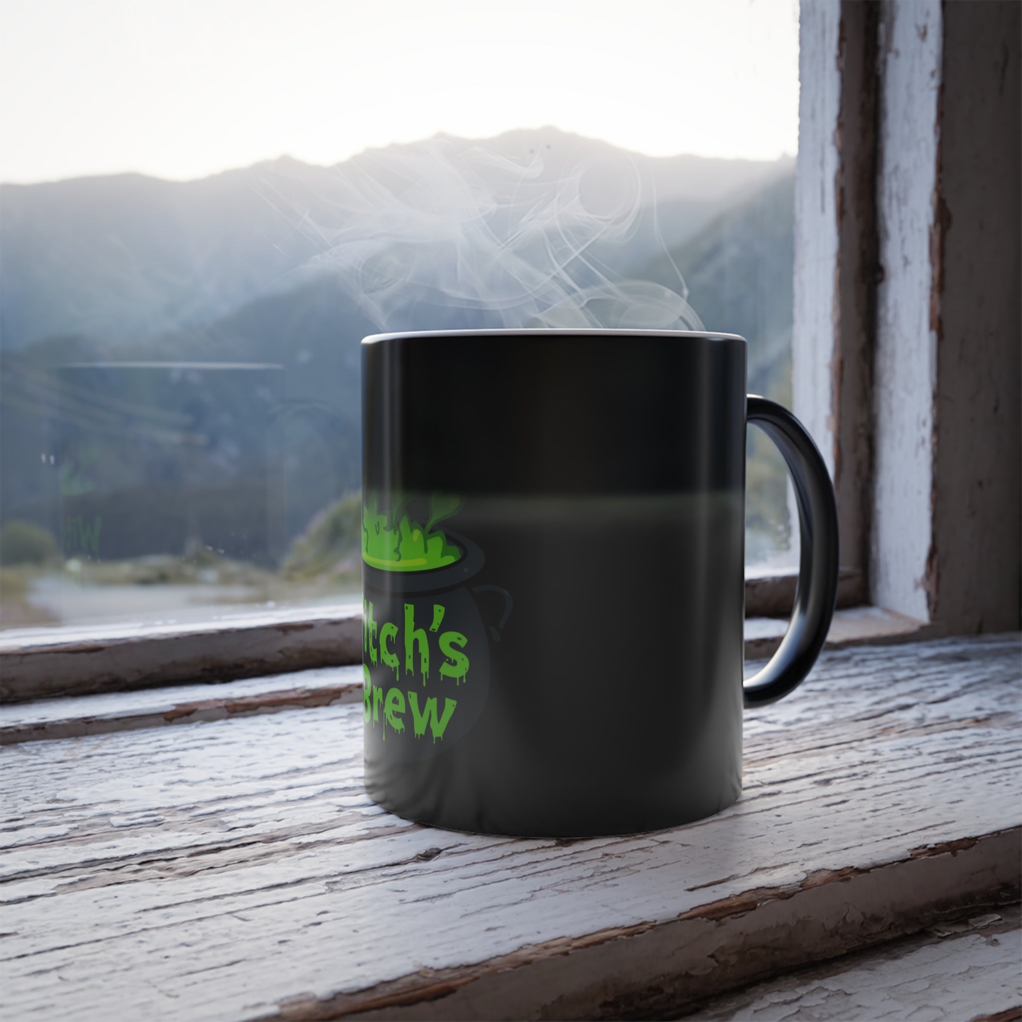 Witch's Brew Color Morphing Mug, Magical Mug Gift, Halloween Decor, Witchcraft Accessory, Color Changing Coffee Cup