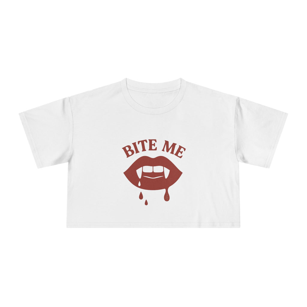 Bite Me Vampire Design-  Women's Crop Tee -  Halloween Style