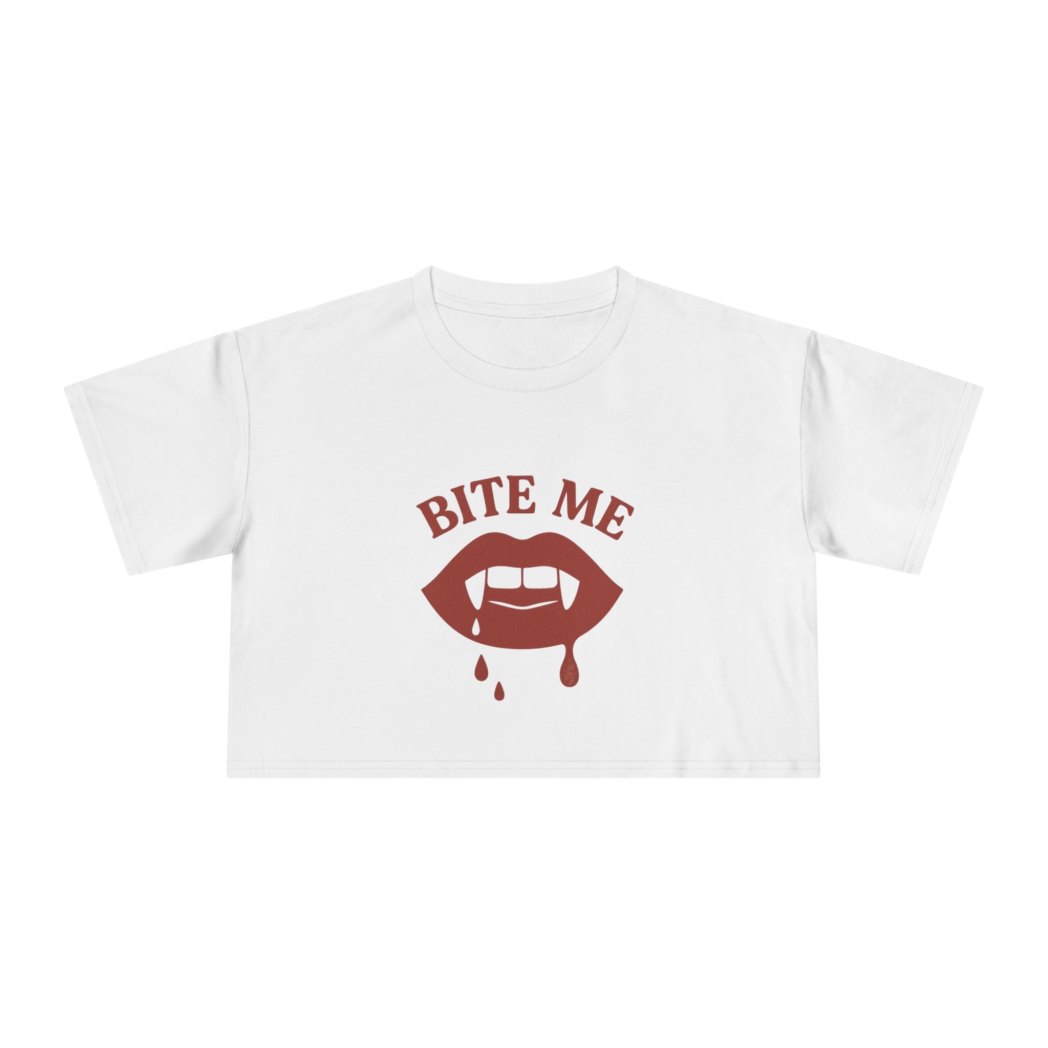Bite Me Vampire Design-  Women's Crop Tee -  Halloween Style