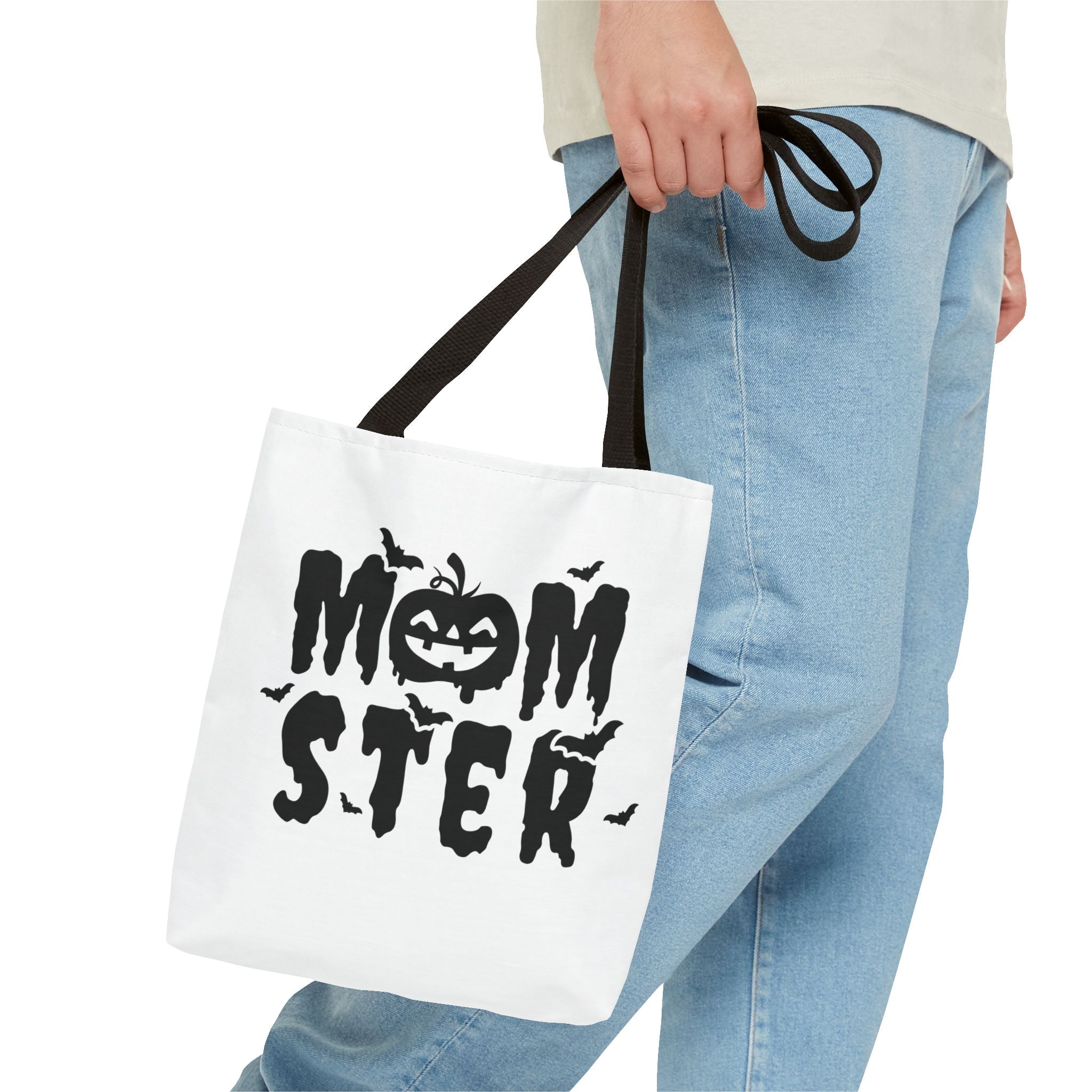 Halloween Tote Bag - Spooky Spirit, Trick or Treat Bag, Momster Design, Ghost Halloween Tote, Fall Festival Accessory