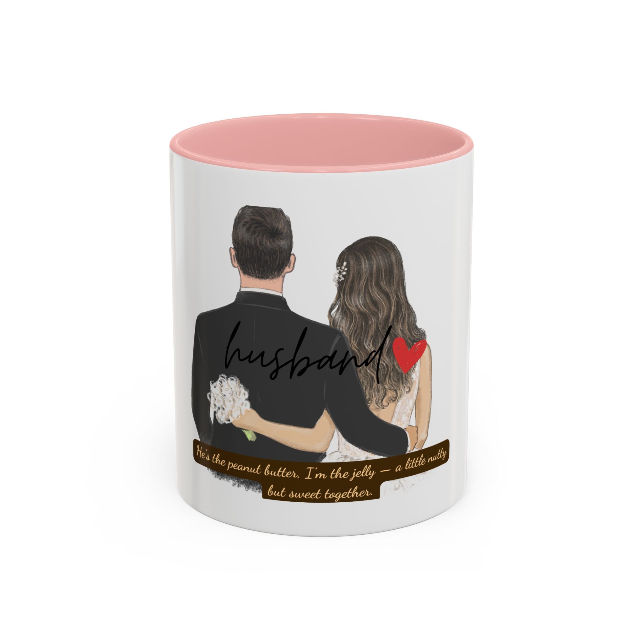Romantic Accent Coffee Mug for Couples, Personalized Wedding Gift, Sweetheart Gift, Engagement Present, Husband Mug