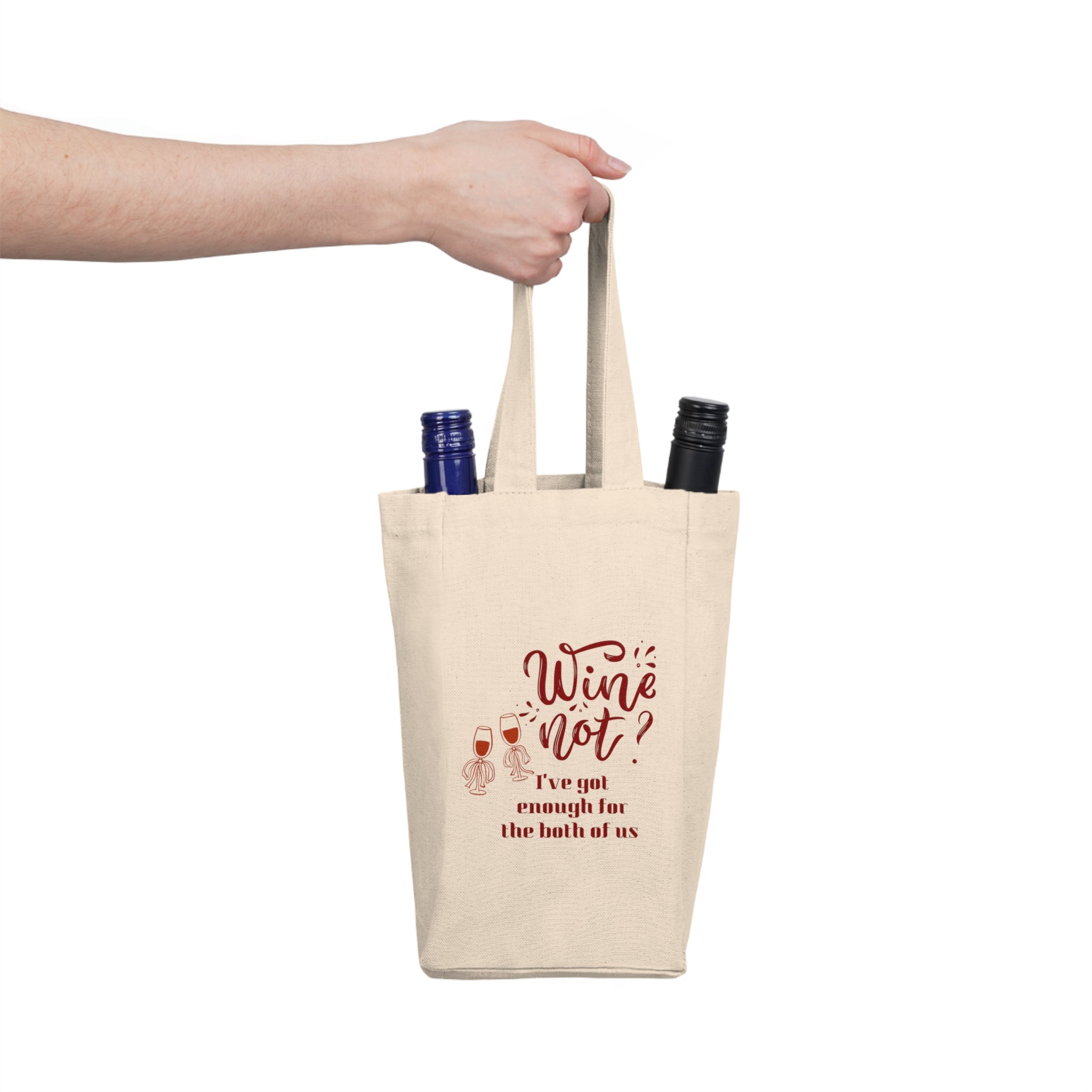 Double Wine Tote Bag - Perfect for Picnics, Parties, Gift for Wine Lovers, Wine Night, Unique Wedding Favor