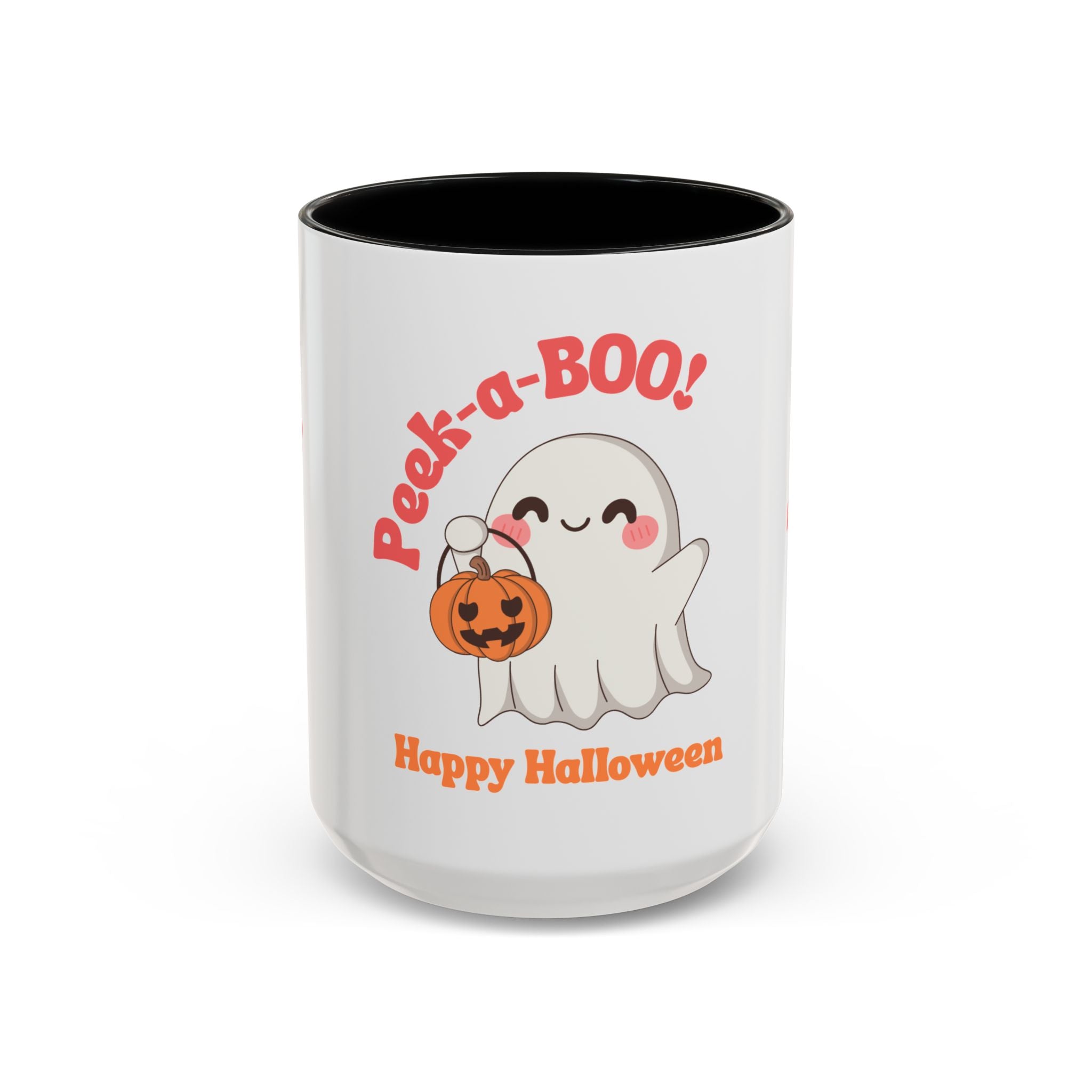 Halloween Ghost Coffee Mug - Peek-a-Boo Design, Spooky Drinkware, October Gift, Cute Mug for Coffee Lovers, Fall Decor