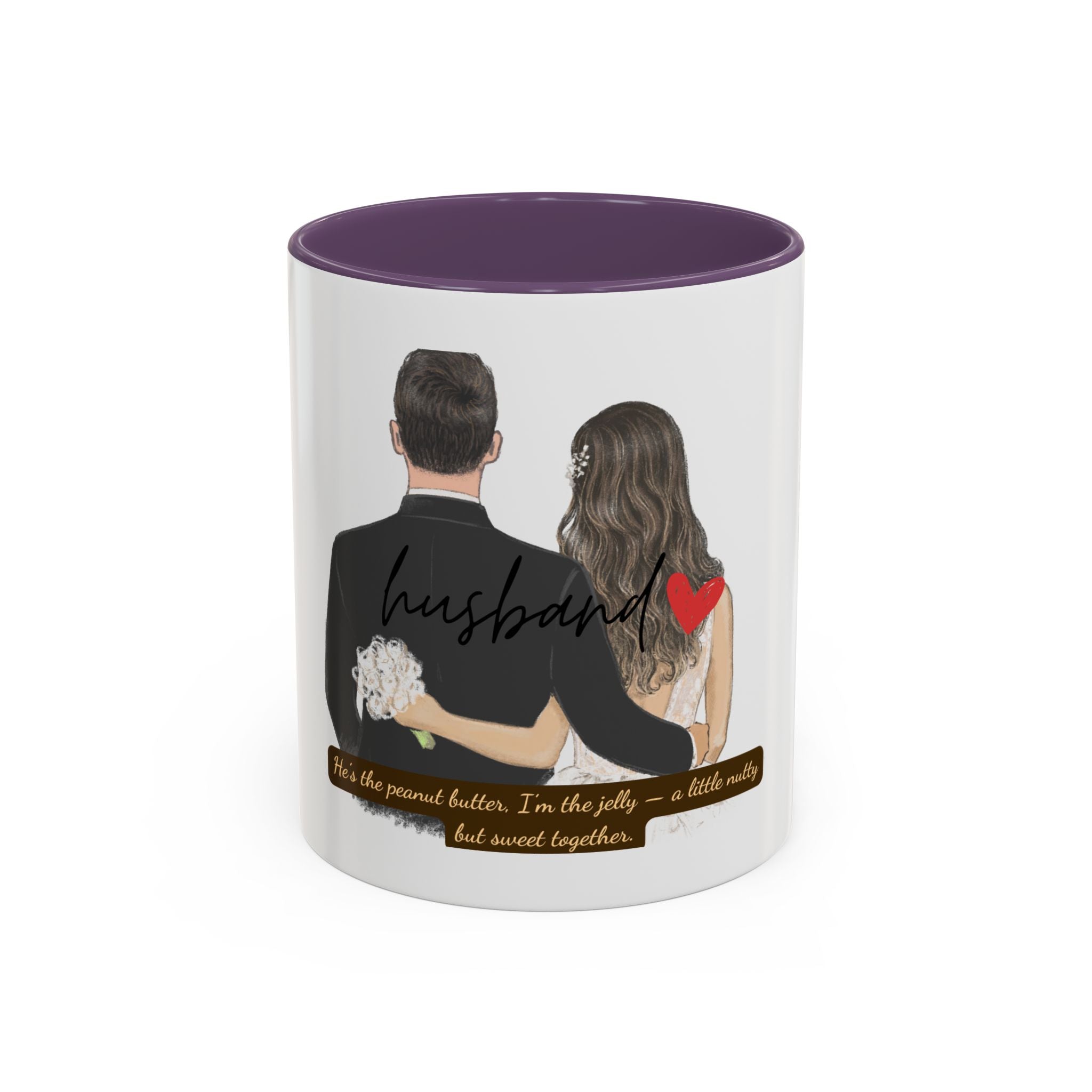 Romantic Accent Coffee Mug for Couples, Personalized Wedding Gift, Sweetheart Gift, Engagement Present, Husband Mug