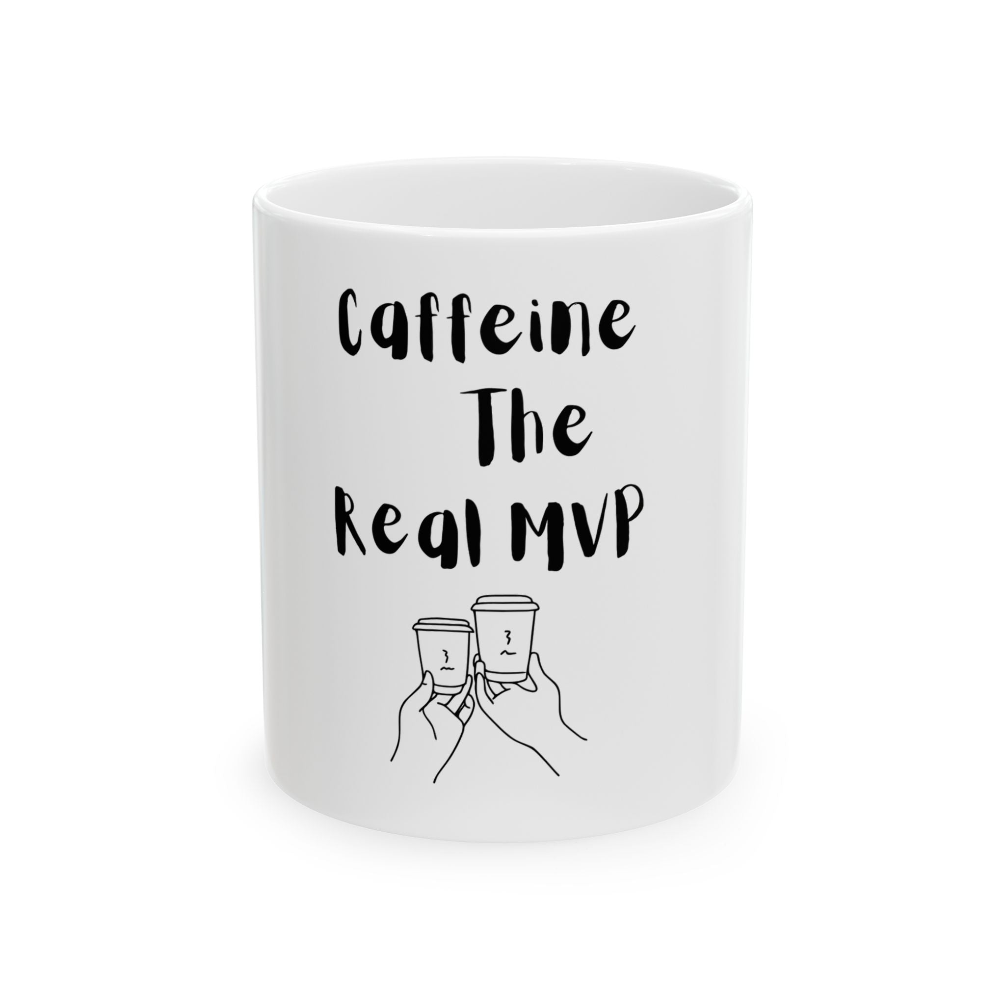 Caffeine Lover's Ceramic Mug, Coffee Mug Gift, The Real MVP Mug, Funny Coffee Cup, Hot Drink, Tea Cup, Birthday Gift, Office Decor