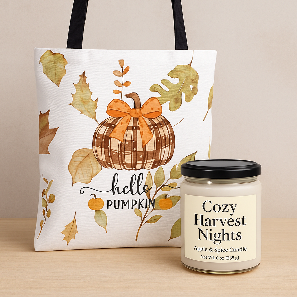Mini Fall Essentials Duo | Fall Candle + Tote Gift Bundle